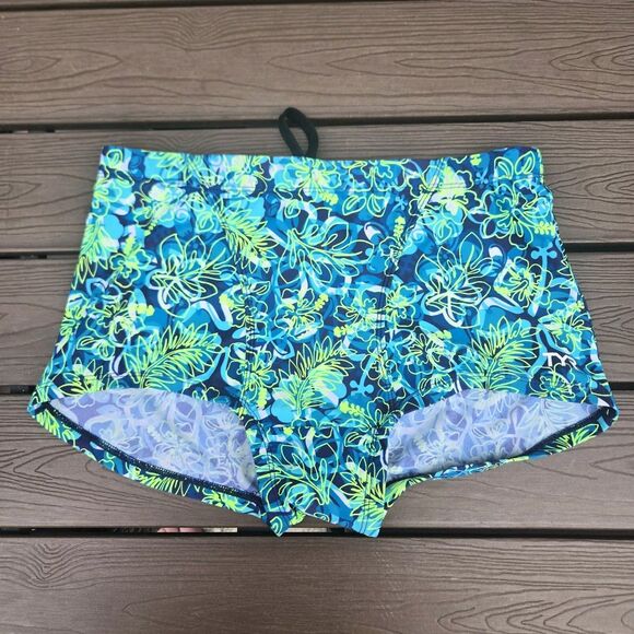 TYR Durafast Men Malibu blue Floral Allover Swim Suit Trunks Sz 30 New Sample - Picture 1 of 4